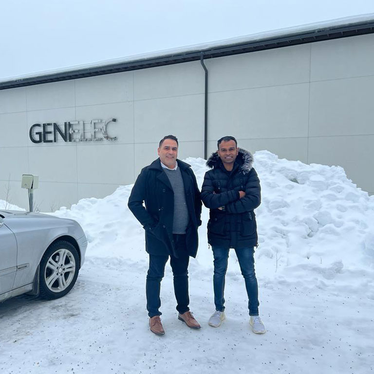 Vaibhav and Ibrahim at Genelec Factory Finland